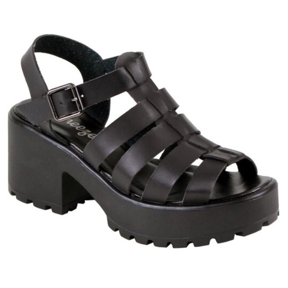 LAST 1❤️Women OPEN TOE Caged Lug Sole Sandal - Picture 6 of 6